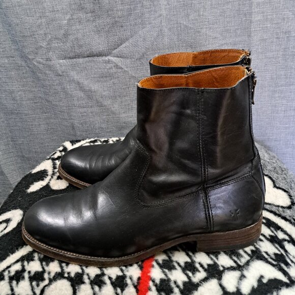 Frye Size 12D Boots Men Leather Black